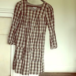 Generra Dress - Size S - plaid silk-like fabric
